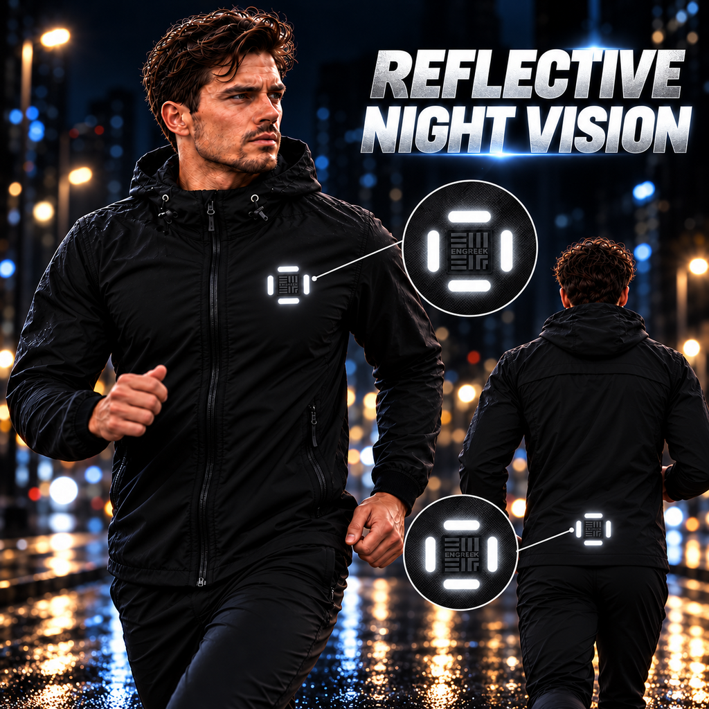 ENGREEK EN-001 Men's Lightweight Waterproof Reflective Jacket