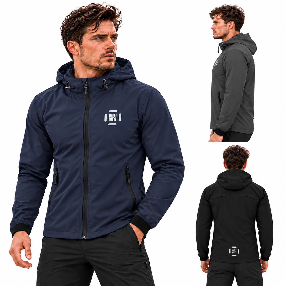ENGREEK EN-001 Men's Lightweight Waterproof Reflective Jacket