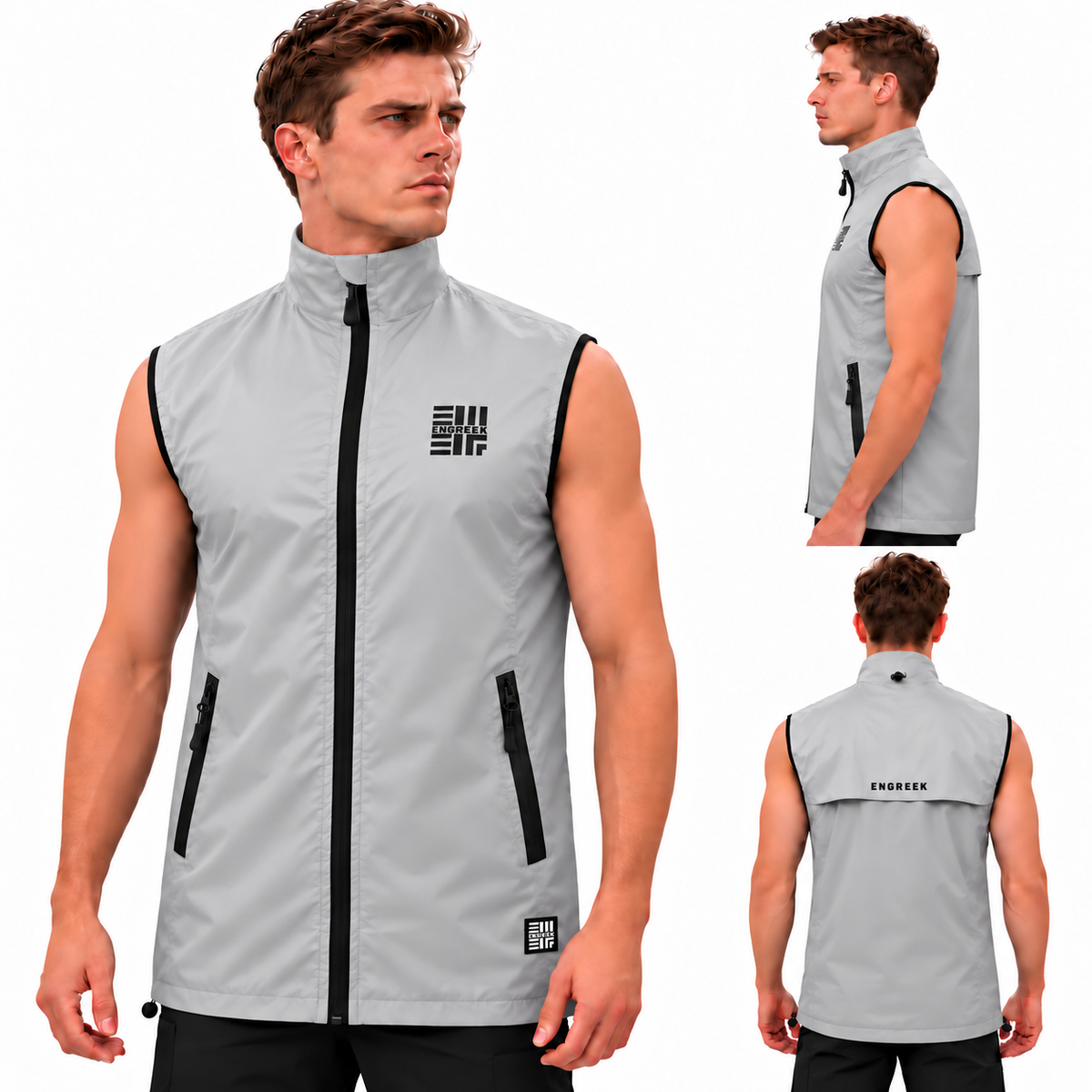 ENGREEK EN-1001 Full 360° Silver Reflective High Visibility Gilet