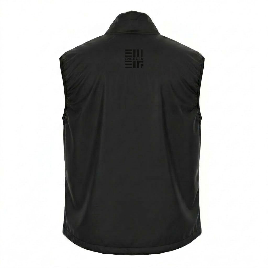 ENGREEK EN-1003 black reflective gilet back view