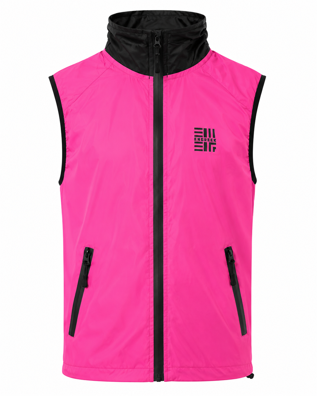 ENGREEK EN-1004 women's Pink Black reflective gilet front view