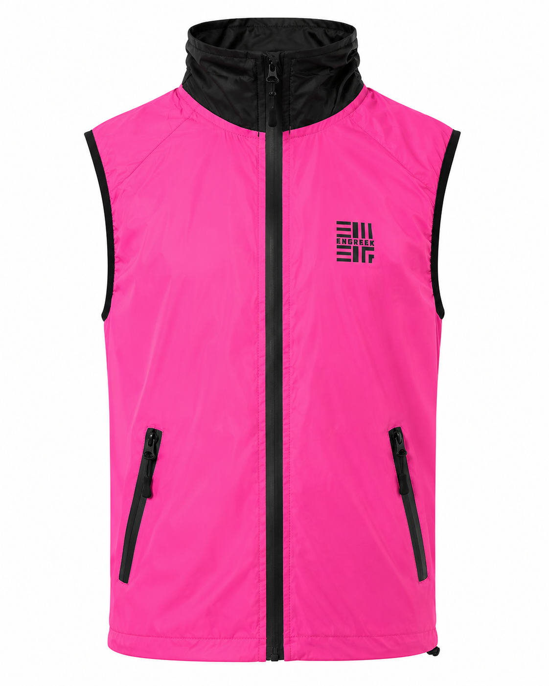 ENGREEK EN-1004 women's Pink Black reflective gilet front view