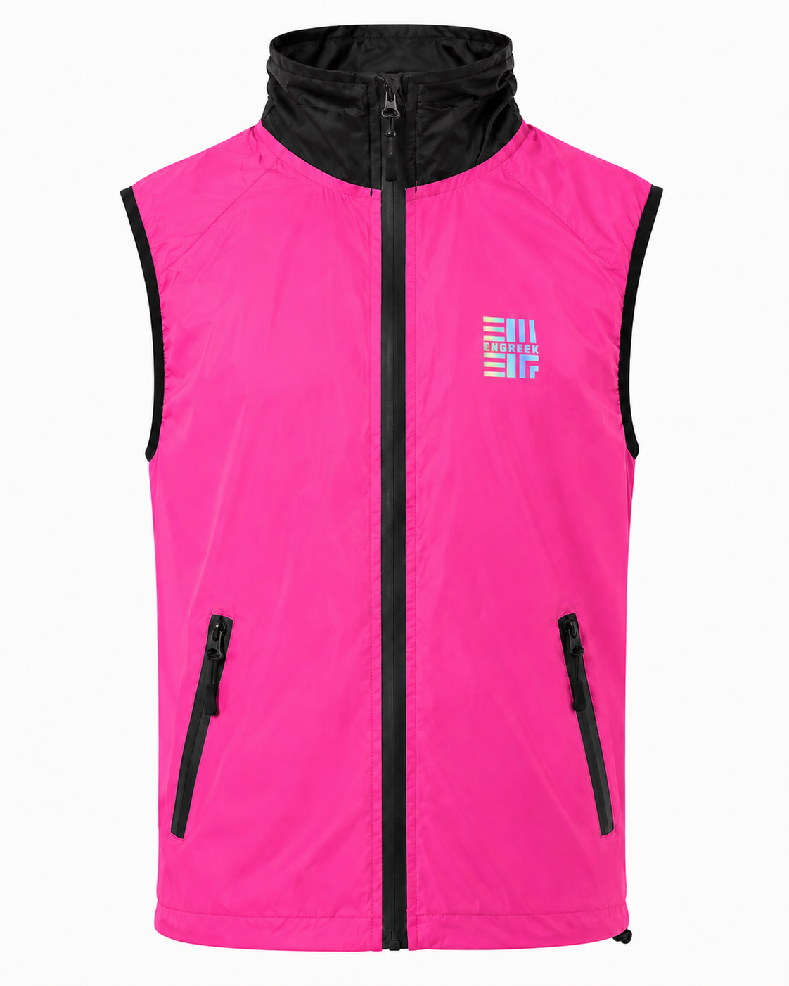 ENGREEK EN-1004 women's Pink Black lightweight reflective running gilet